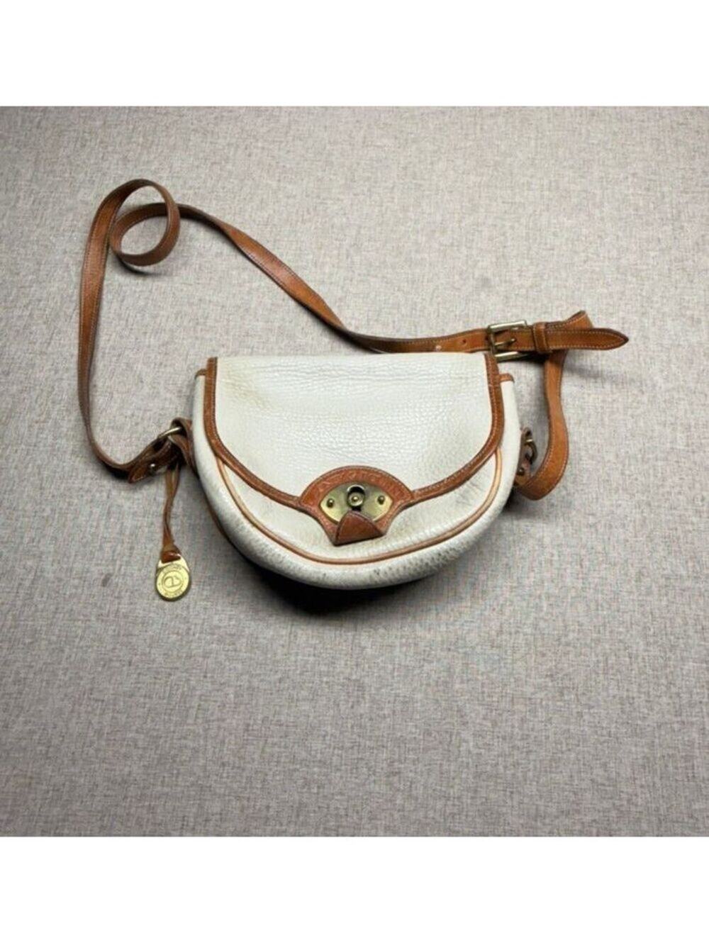 Vintage Dooney & Bourke All-Weather Leather Cavalry Saddle Bag Crossbody